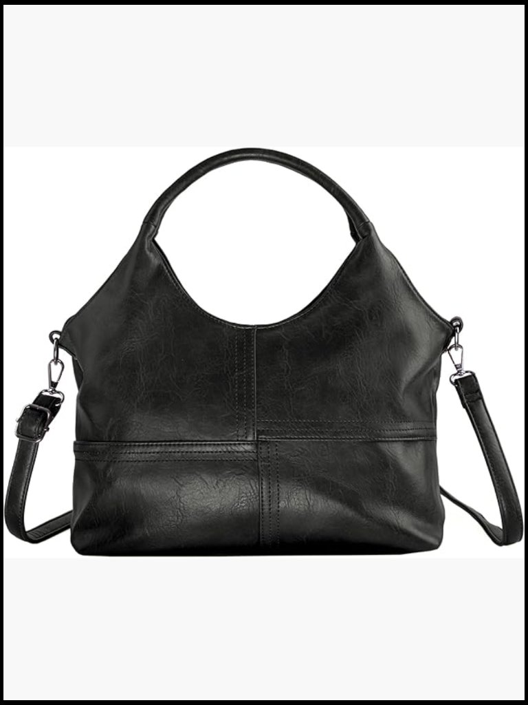Vegan Leather Satchel Hobo Bag Adjustable Crossbody Shoulder Strap Medium